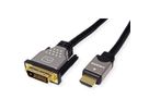 ROLINE Monitor Cable, DVI (24+1) - HDMI, M/M, black /silver, 1.5 m