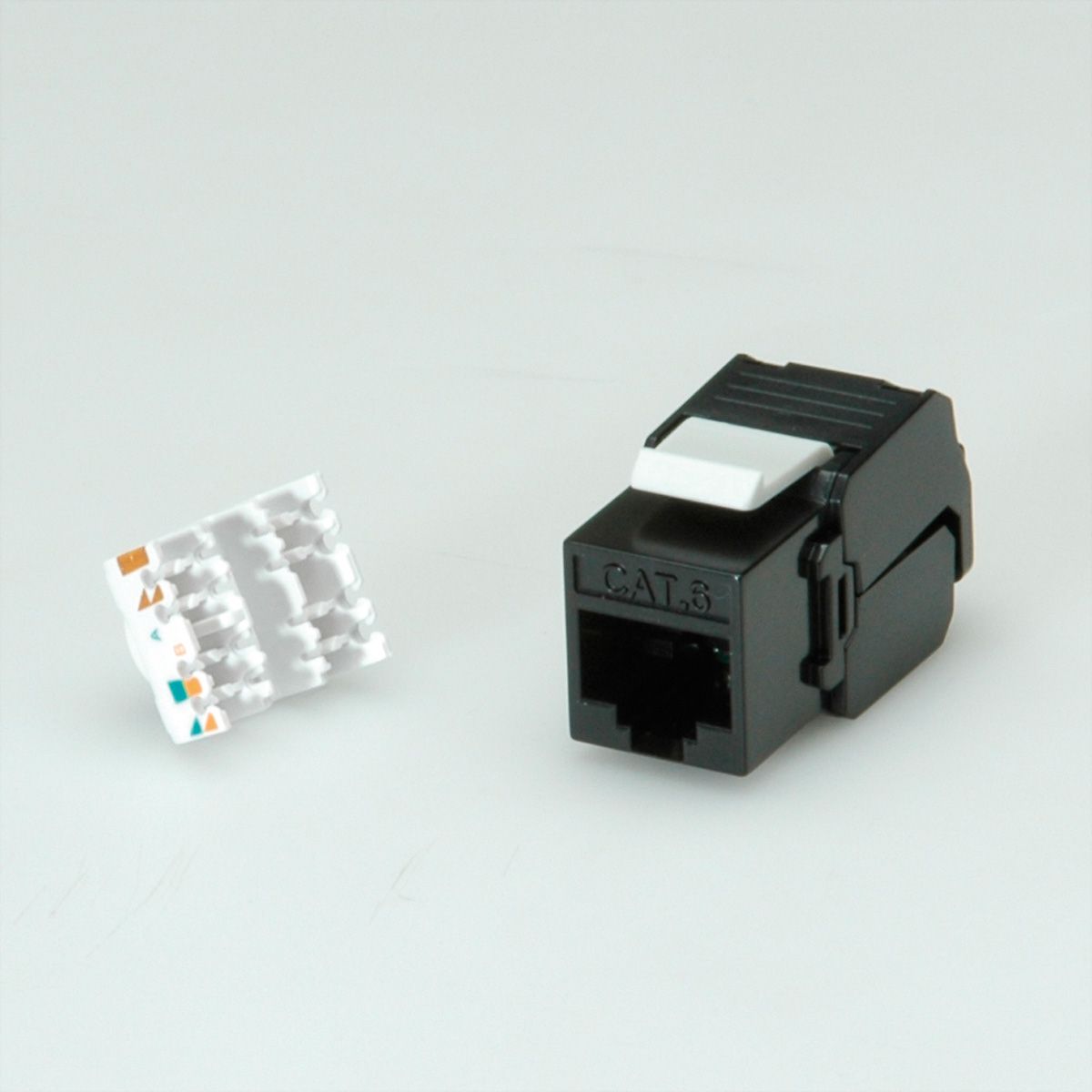 ROLINE Cat.6 (Class E) Keystone Jack, RJ-45, UTP, tool-free, black