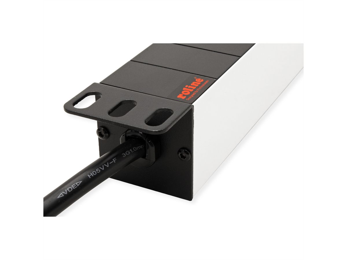 ROLINE 19" PDU for Cabinets 8x IEC320 C13 - C14 M, 10A fused, Aluminium, 2 m