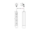 VALUE Power Strip 2-Pin Euro Type, 3-way, with Switch, 1.5 m