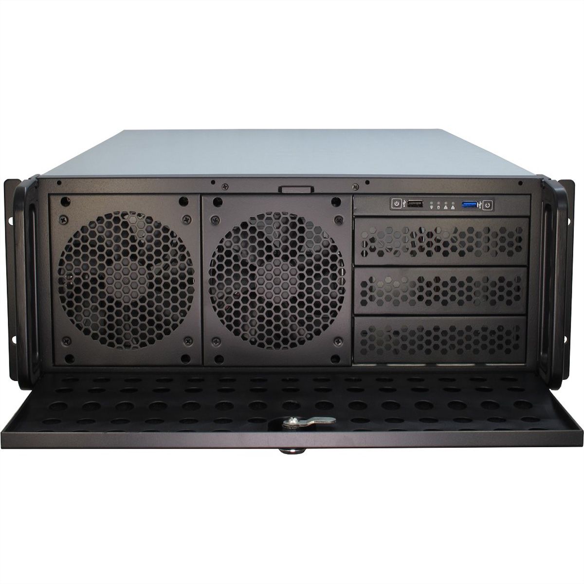 19" Industrial Rack-Mount Server Chassis, 4UH, IPC 4U-4129L, black