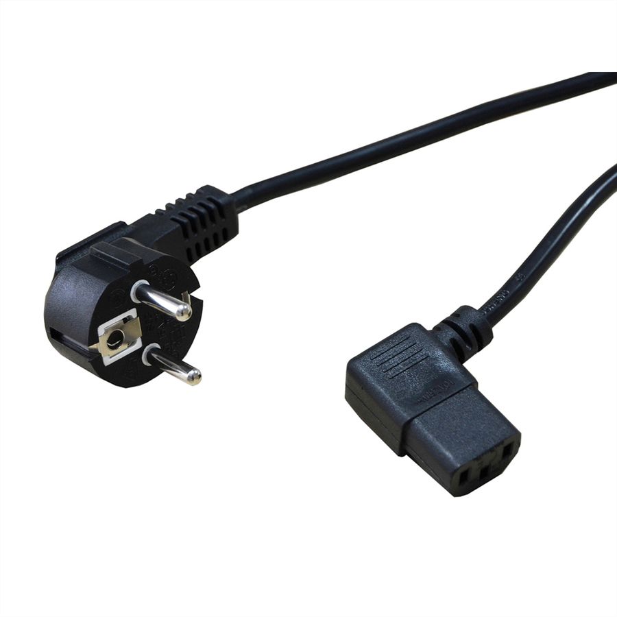 STANDARD Power Cable, angled IEC Connector, black, 1.8 m
