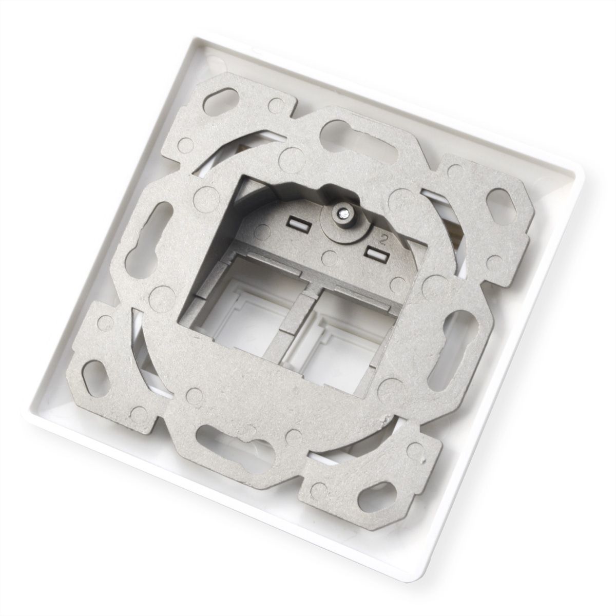 ROLINE Desktop Type 2-Port Face Plate, with dust caps