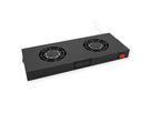ROLINE 19-inch fan unit 2 fans, Thermostat black
