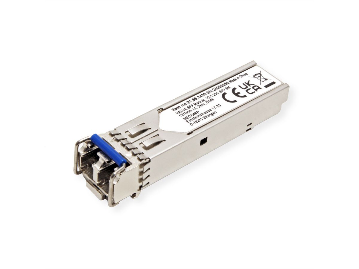 VALUE SFP Modul (Mini-GBIC) LX/LC, 1G/1.25G, Singlemode, 1310nm, max. 2km