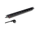 ROLINE PDU for Cabinet, 9x socket, 45°, 16A, UTE Version, black, 2 m