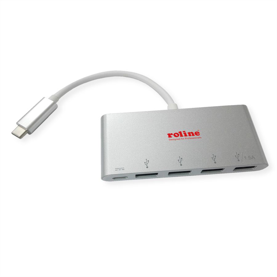 ROLINE USB 3.2 Gen 1 Hub, 4x USB A, 1x PD, Type C