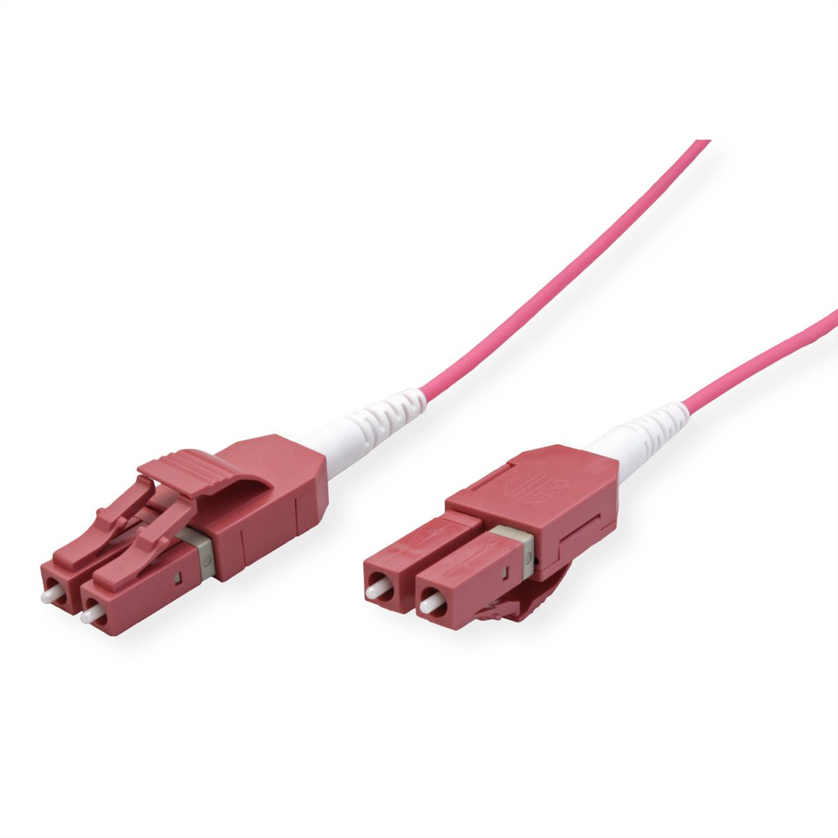 ROLINE Fibre Optic Jumper Cable, Duplex, 50/125µm, OM4, LC/LC, LSOH, UNIBOOT, violet, 20 m