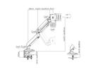 ROLINE LCD Monitor Stand Pneumatic, Desk Clamp, Pivot, max. 15 kg, 5 Joints