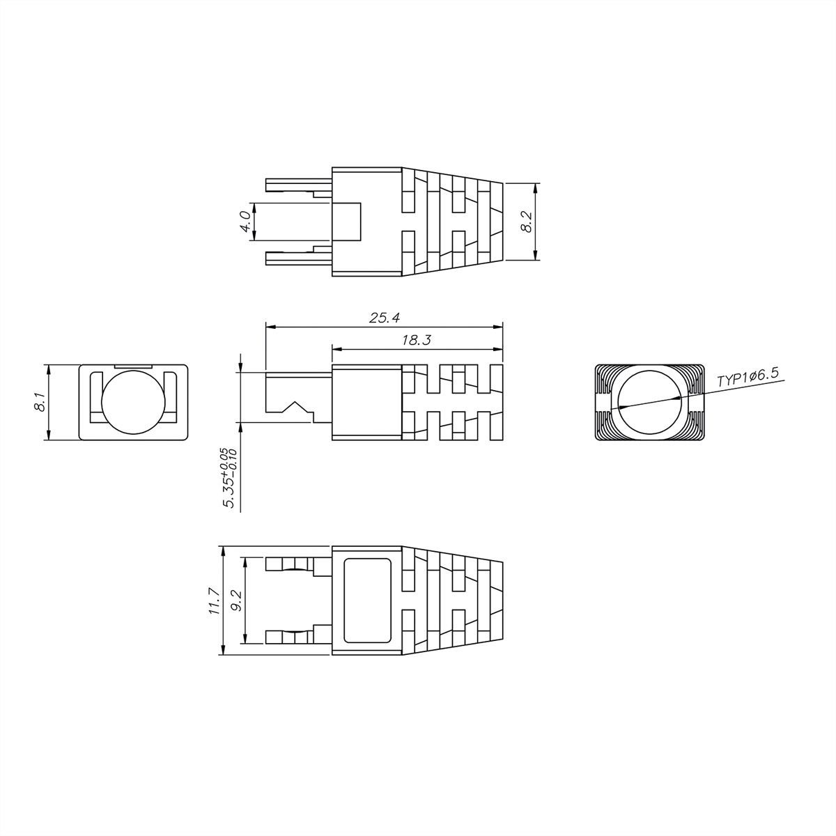 ROLINE Boot, for Easy Passthrough RJ45 Plugs 21.17.3146/3147, 10 pcs., transparent