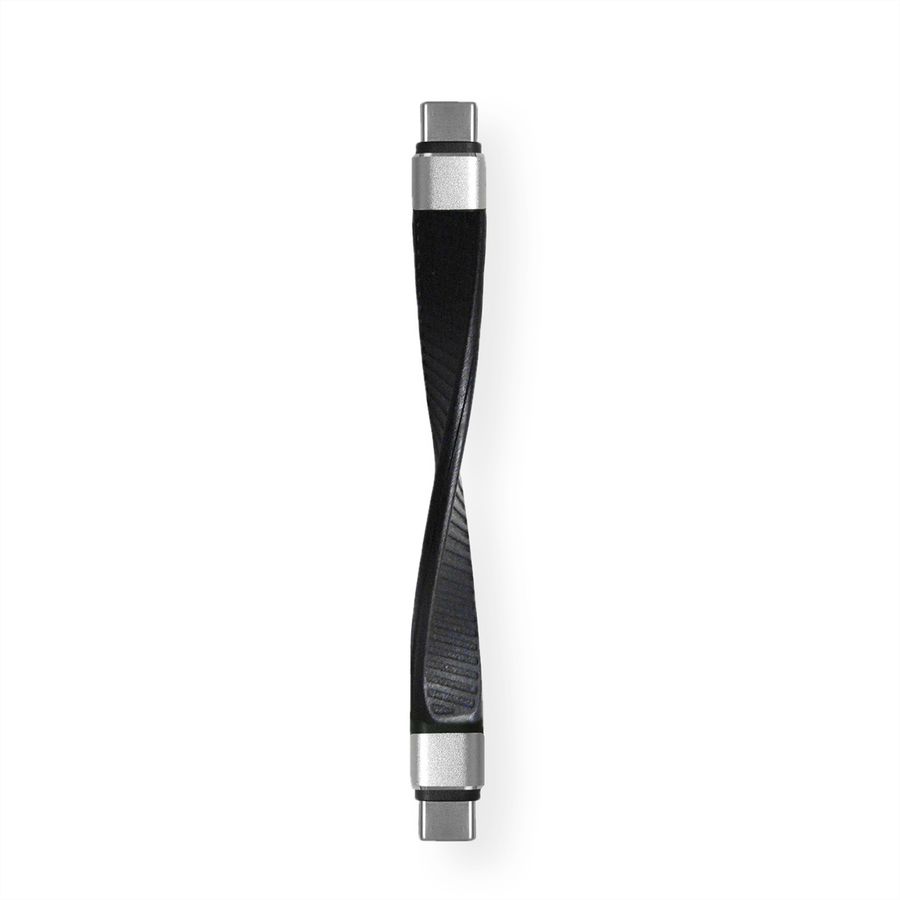 ROLINE USB 3.2 Gen 2 Silicone Cable, PD, with Emark, C-C, M/M, 8K UHD, 10Gbit/s, 60W, black, 11 cm