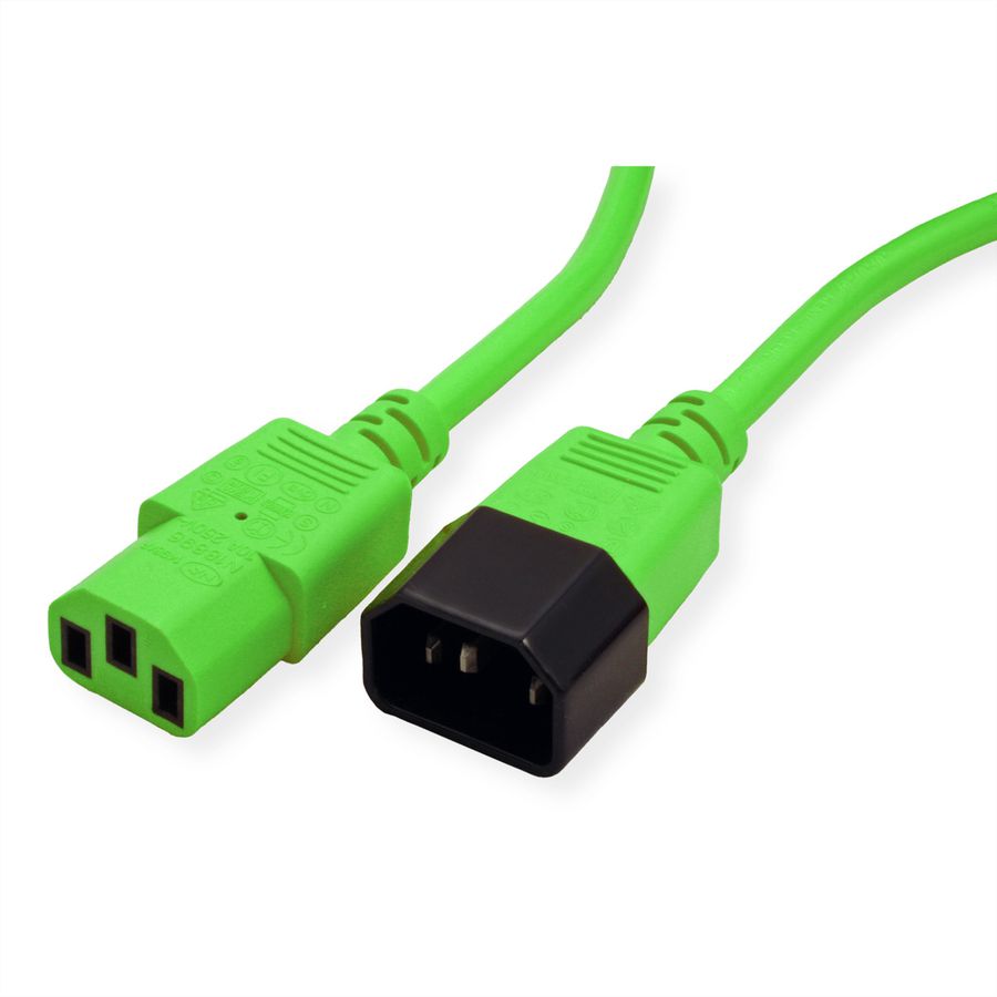 ROLINE Monitor Power Cable, IEC 320 C14 - C13, green, 0.8 m