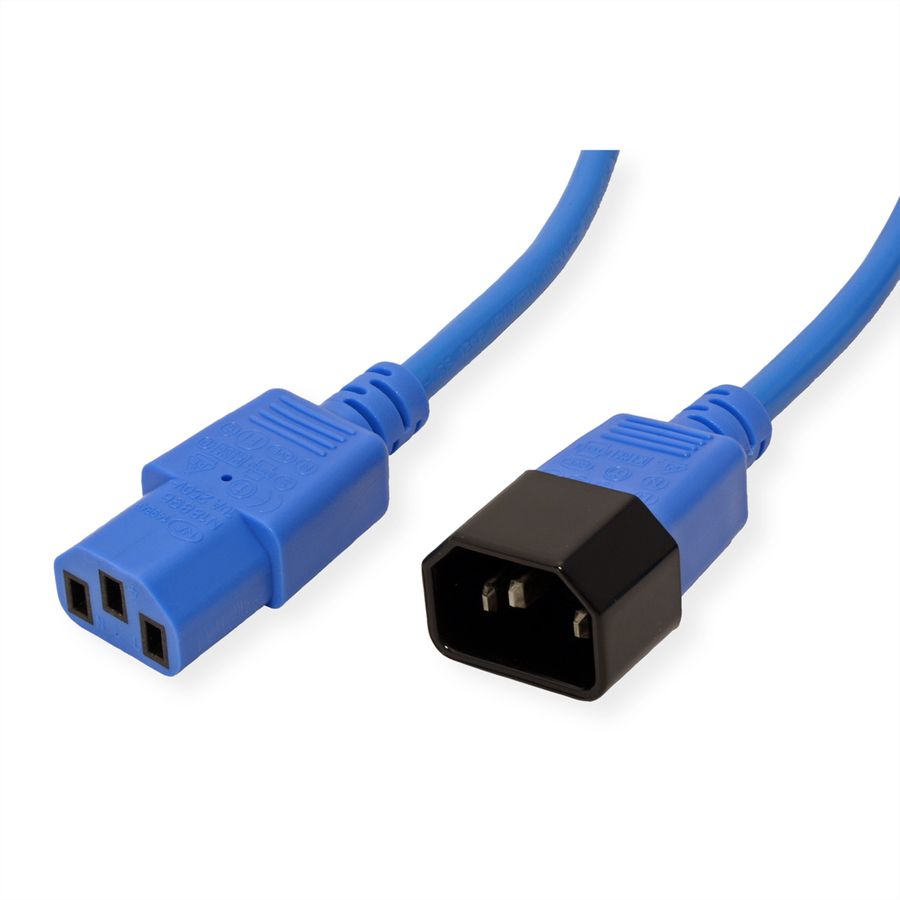 ROLINE Monitor Power Cable, IEC 320 C14 - C13, blue, 0.8 m