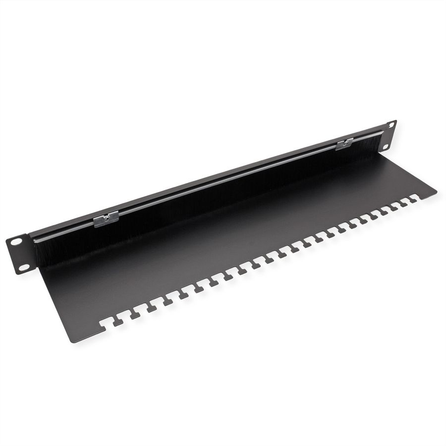 VALUE 19" Cable Entry 1U with Brush Seal, with cable support plate, black