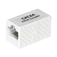 VALUE RJ-45 Mini Inline Coupler, Cat.6A (Class EA), unshielded, white