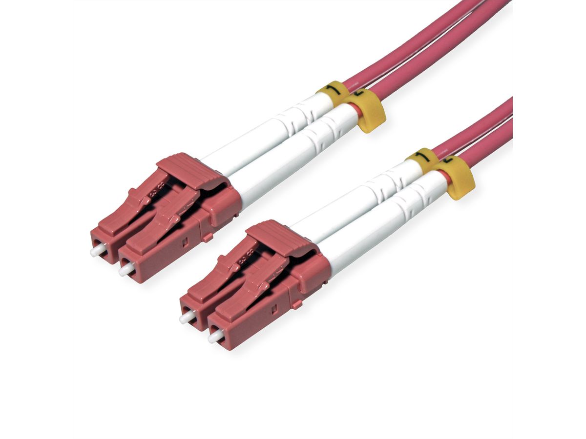 ROLINE Fibre Optic Jumper Cable, 50/125 µm, OM4, LC/LC, Armored, violet, 2 m