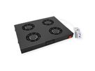 ROLINE 19-inch fan unit 4 fans, Thermostat black
