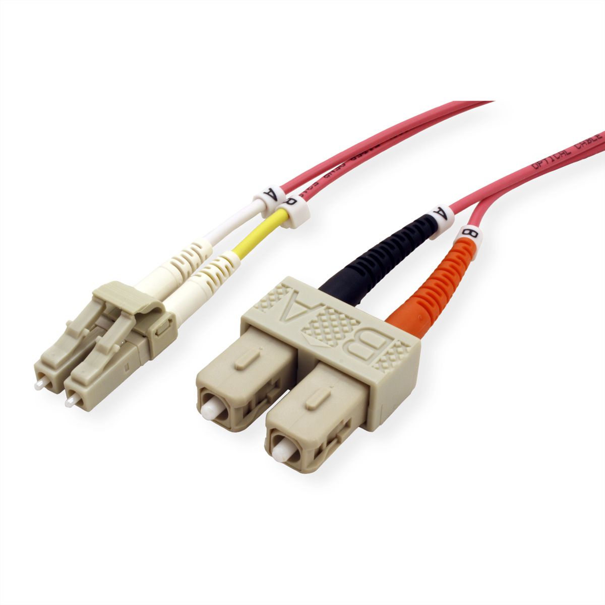 ROLINE Fibre Optic Jumper Cable, 50/125µm, LC/SC, OM4, violet, 2 m
