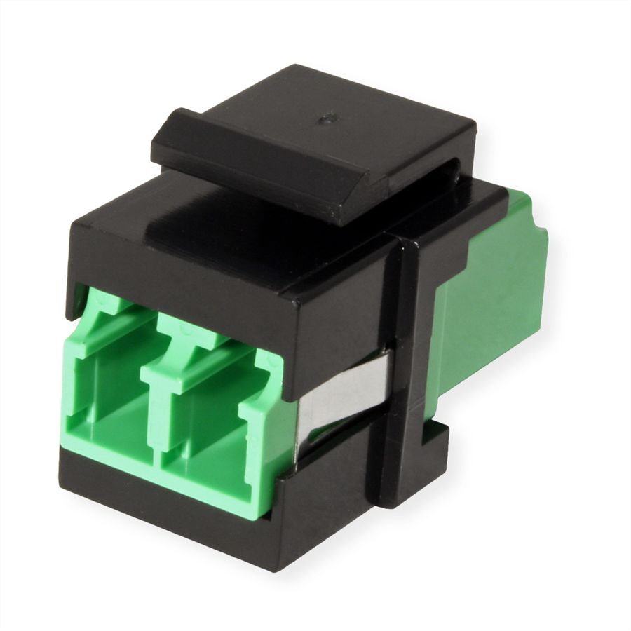 ROLINE Fiber Optic Keystone Jack, LC/LC Duplex, Singlemode, OS2, APC