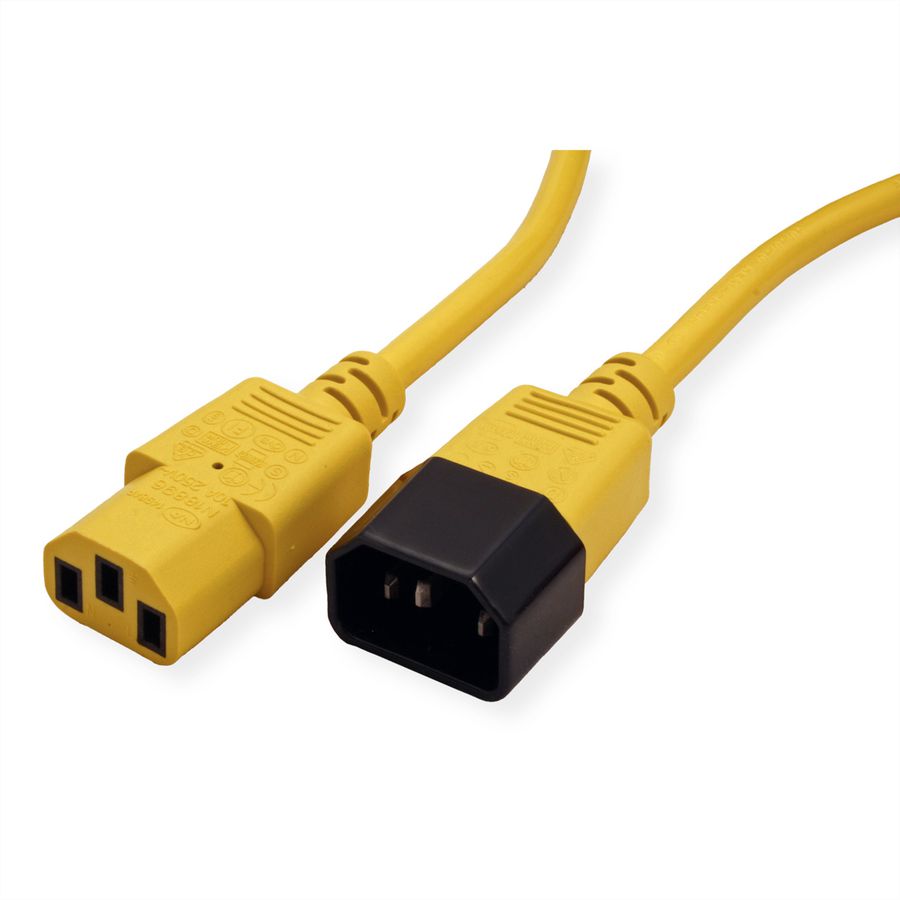 ROLINE Monitor Power Cable, IEC 320 C14 - C13, yellow, 1.8 m