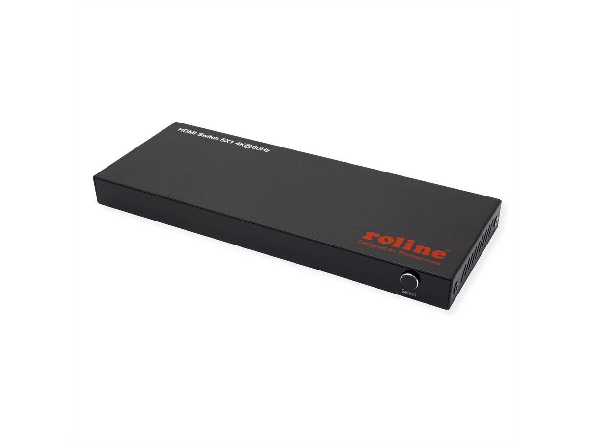 ROLINE HDMI Switch, 5x1, 4K60Hz, with Remote Control