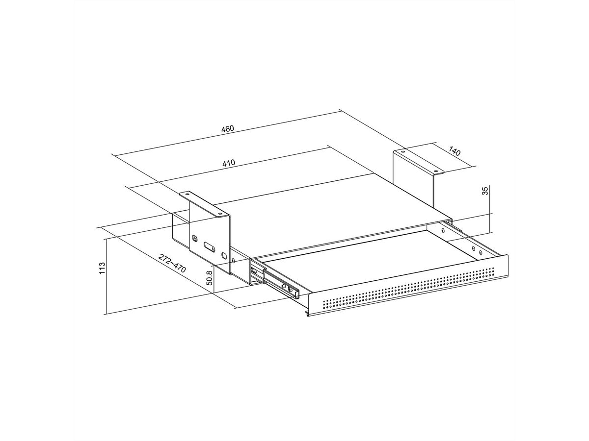 ROLINE Underdesk Mount Storage Drawer with Shelf