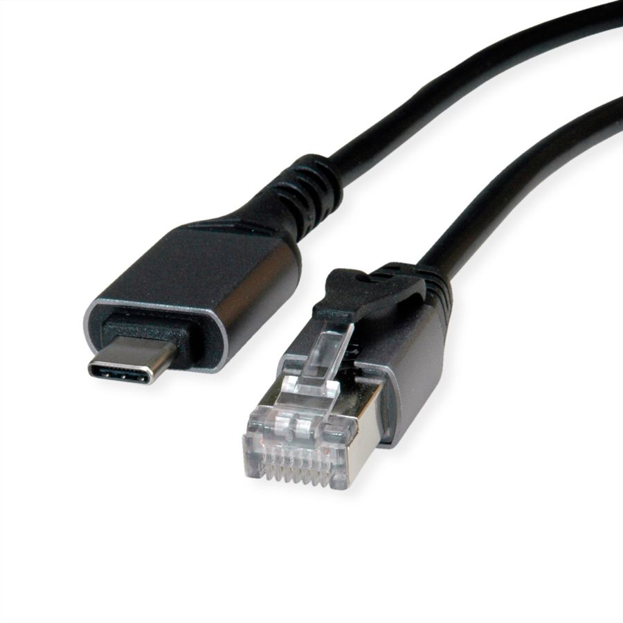 VALUE USB-C to Gigabit Ethernet Cable Converter, black, 1.5 m
