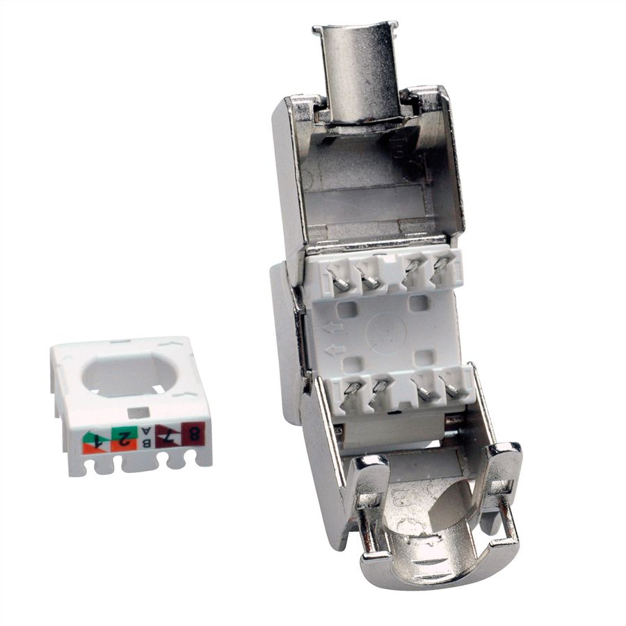 VALUE Cat.6A (Class EA) Keystone, RJ-45, STP, tool-free, silver