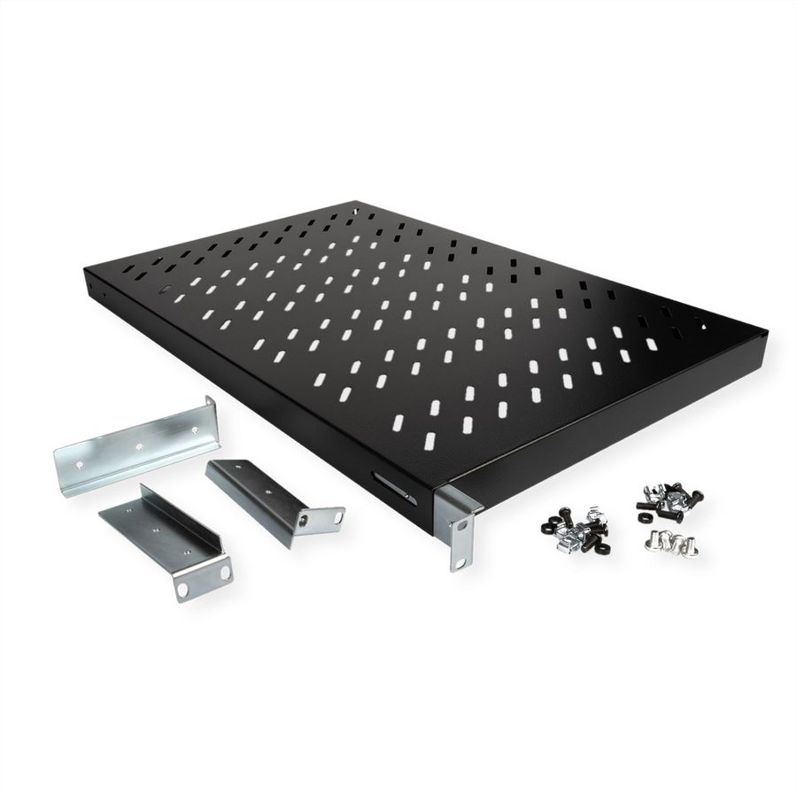 ROLINE 19-inch shelf 1 U, adjustable 700 T 50 kg black