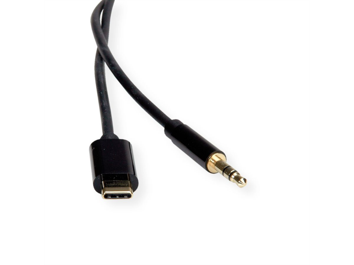 ROLINE Type C - 3.5mm Audio Adapter, M/M, black, 0.8 m