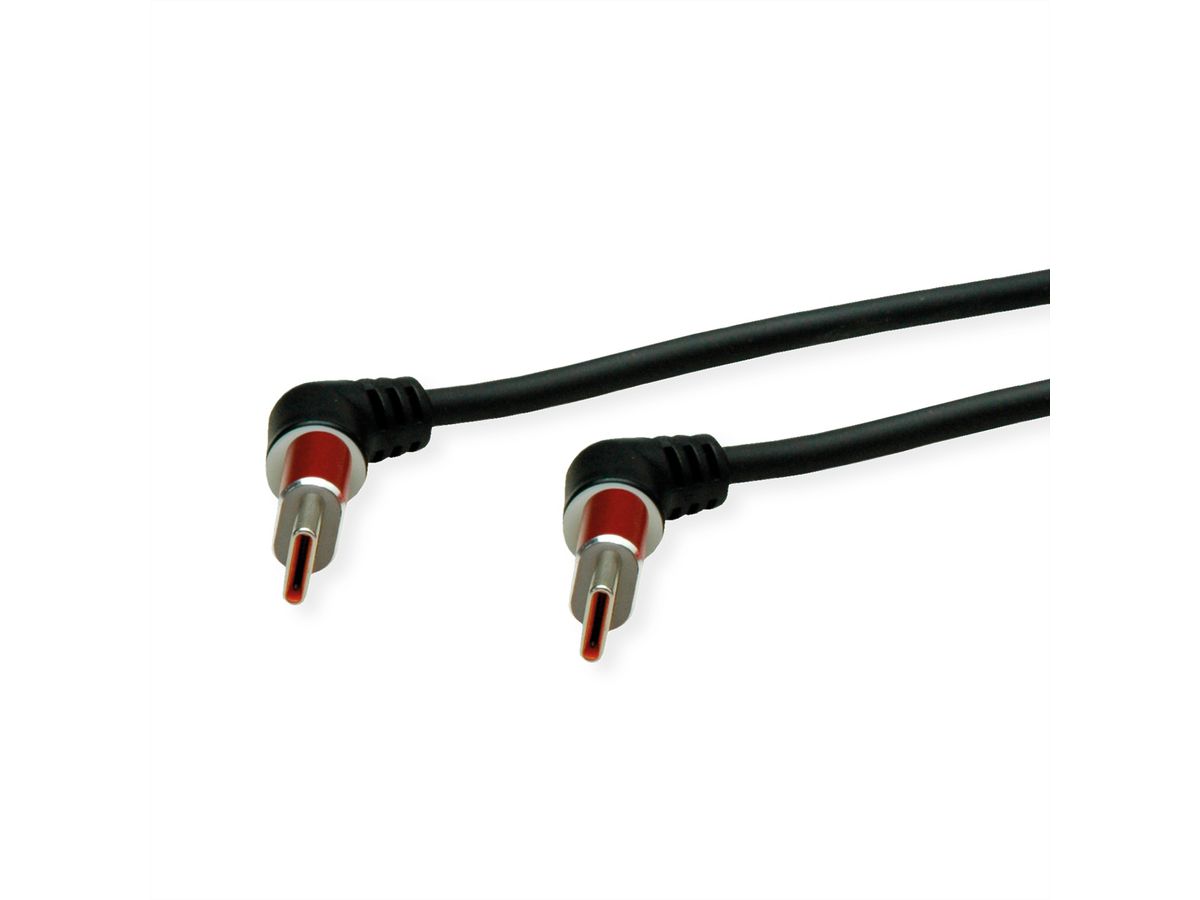ROLINE 360° Rotation USB 2.0 Cable, C-C, M/M, spiral shaped, 60W, Red Black, 1.5 m