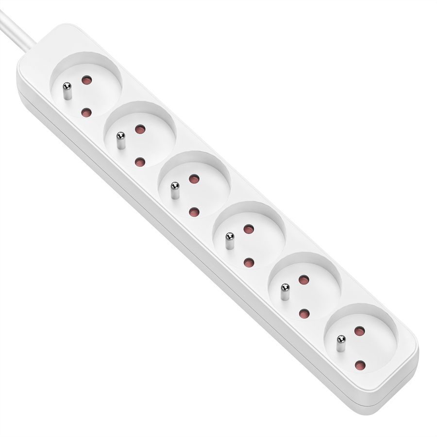 VALUE Power Strip, 6-way for France (UTE), white, 3 m