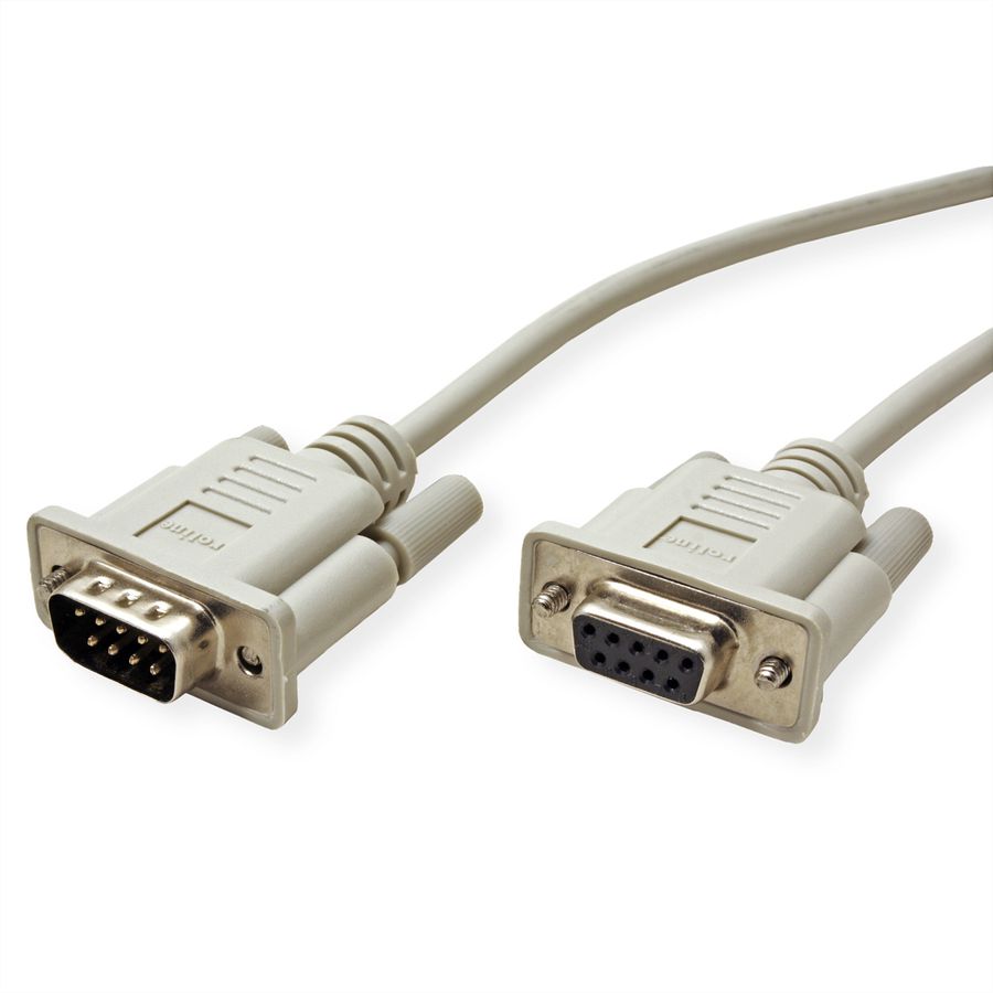 ROLINE RS232 Cable, DB9 M - F, 10 m