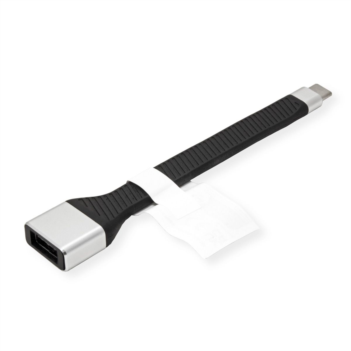 ROLINE USB 3.2 Gen 2 Silicone Cable, C-A, M/F, black, 11 cm