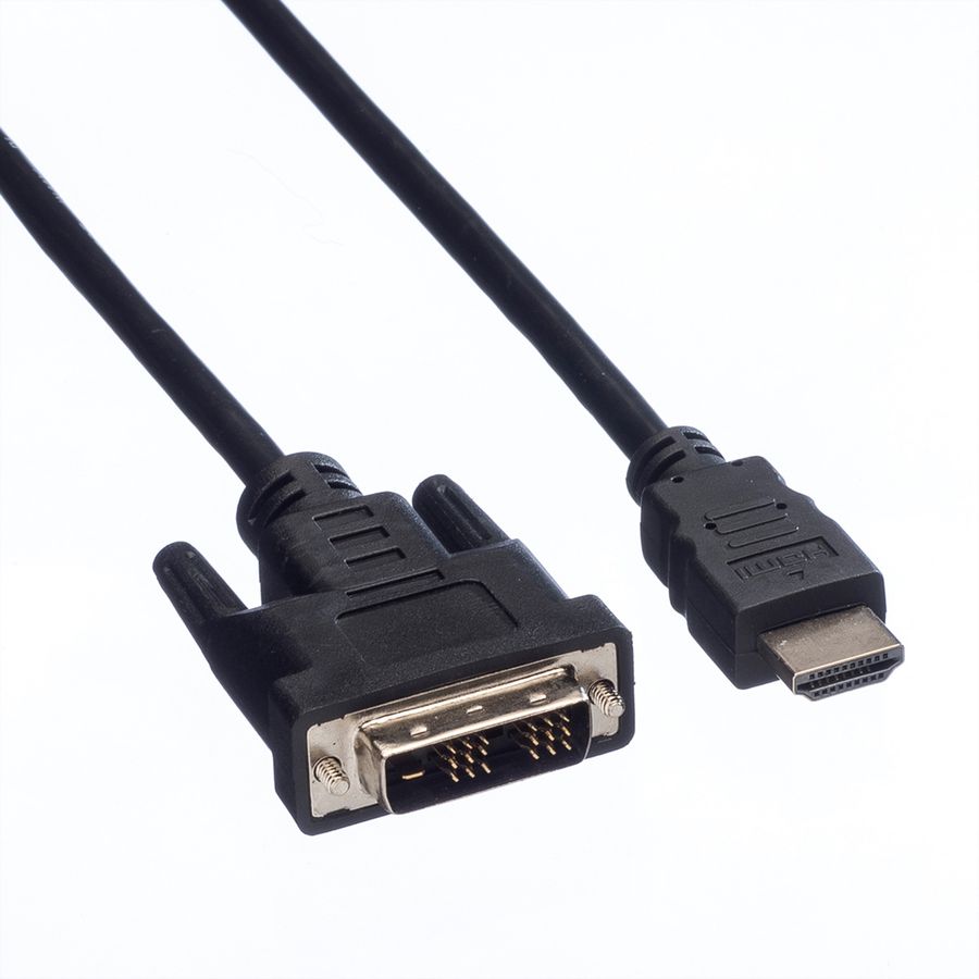 VALUE DVI Cable, DVI (18+1) - HDMI, M/M, black, 5 m