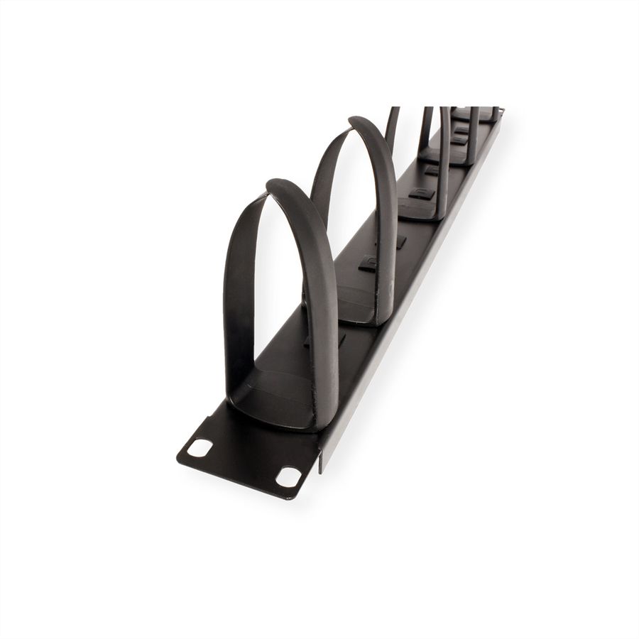 VALUE 19" Cable Management plate with Horizontal/Vertical Cable Rings for Cabinets, black