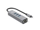ROLINE USB Type C to Gigabit Ethernet Converter + Hub 3x