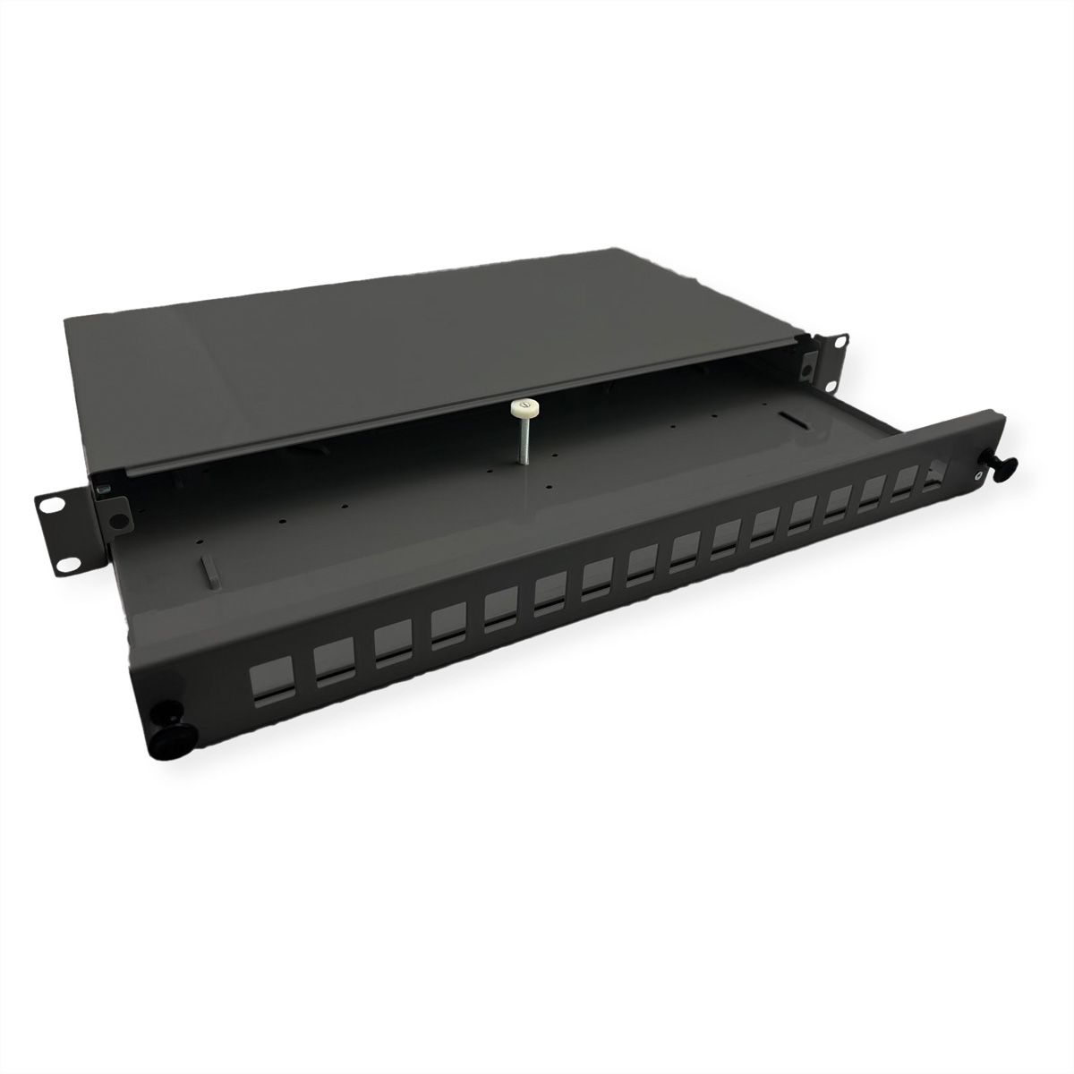 ROLINE 19" 1U Fiber Optic Patch Panel, for 16 Keystones, black