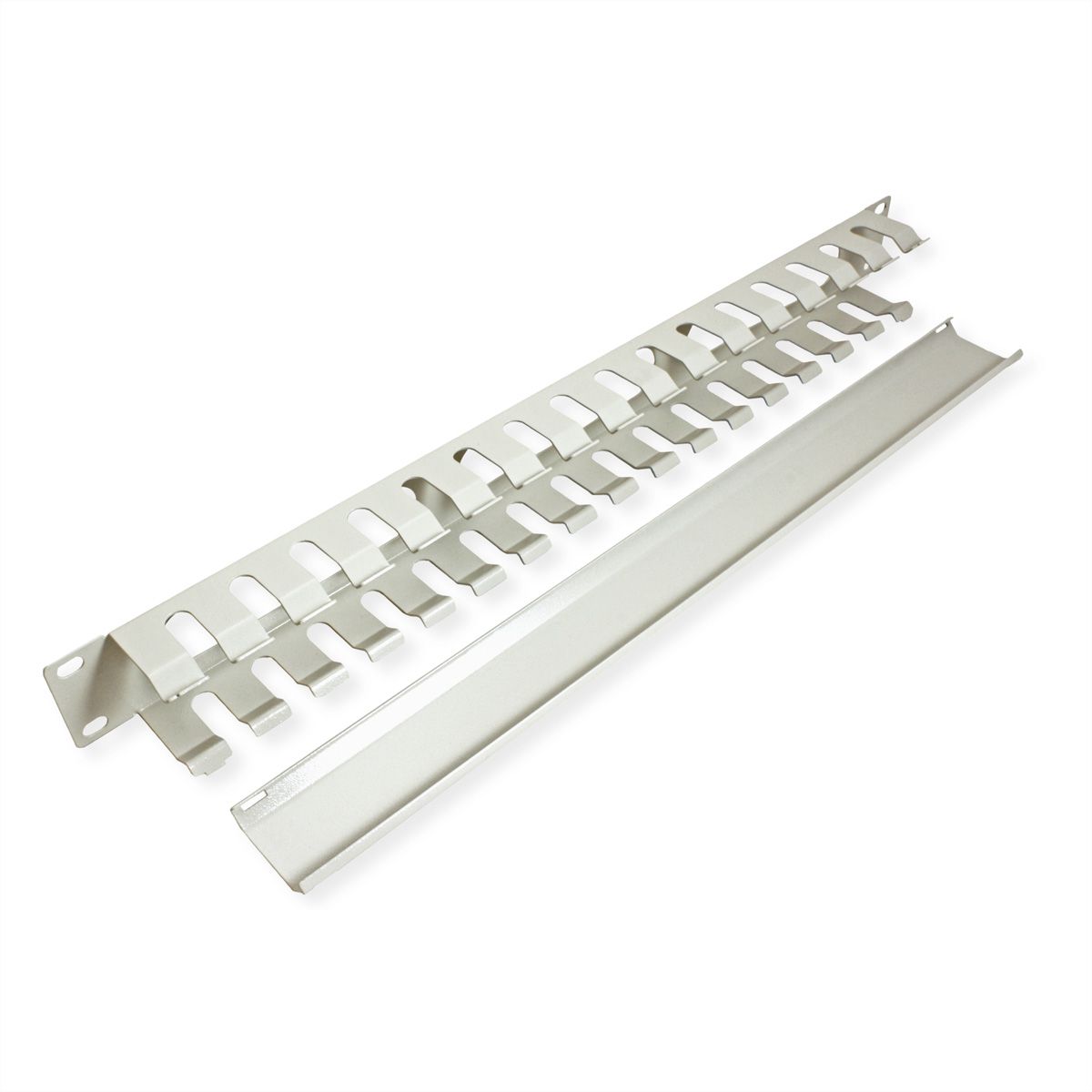VALUE 19" Front Panel 1U with Patch channel 40 x 40 mm, grey
