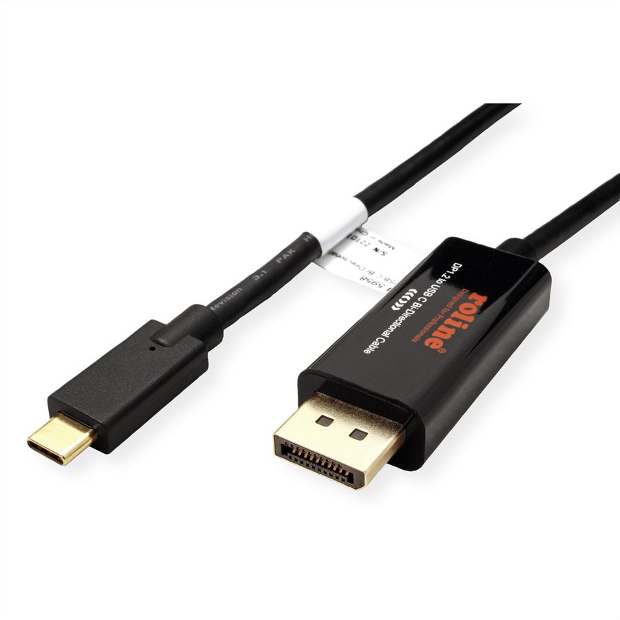 ROLINE Type C - DisplayPort Cable, M/M, bidirectional, 2 m