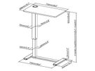 ROLINE Gas Spring Side Table / Workstation, height-adjustable, hidden casters, white