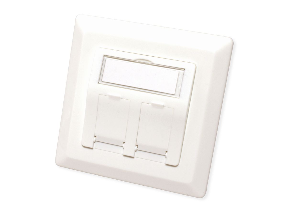 ROLINE Flush Mount Wall Oulet for Keystones, 2-port
