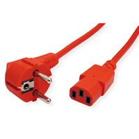 ROLINE Power Cable, straight IEC Connector, red, 0.8 m