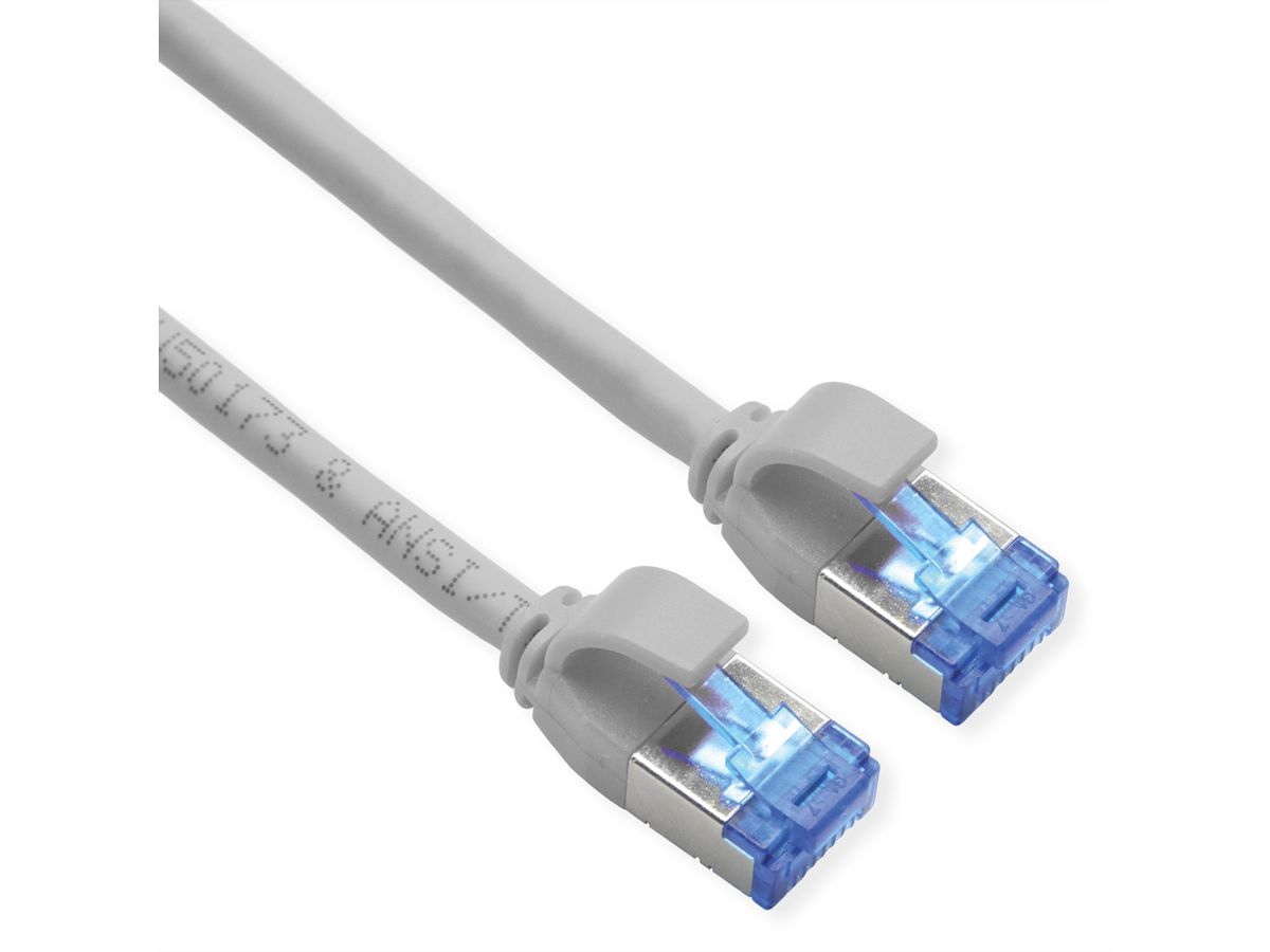 ROLINE S/FTP Patch Cord Cat.6A / Class EA, LSOH, Slim PoE, grey, 2 m