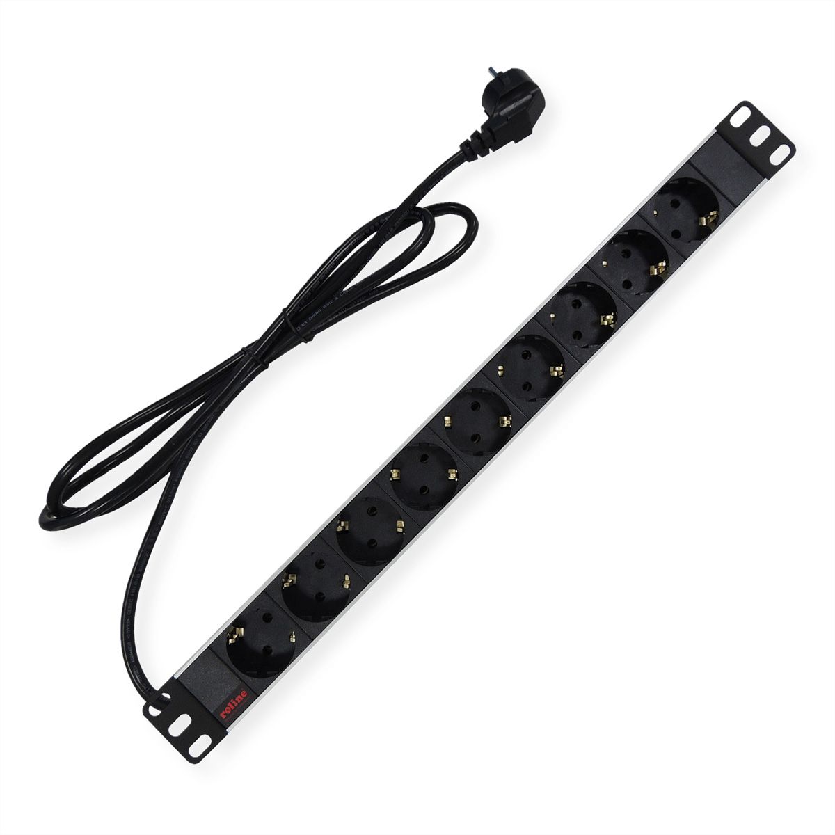 ROLINE PDU for Cabinet, 9x socket, 45°, 16A, silver, 2 m