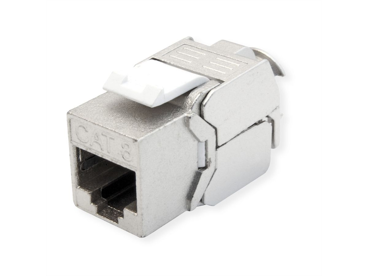 VALUE Keystone Jack, Cat.8 (Class I), RJ-45, STP, Tool-Free, silver