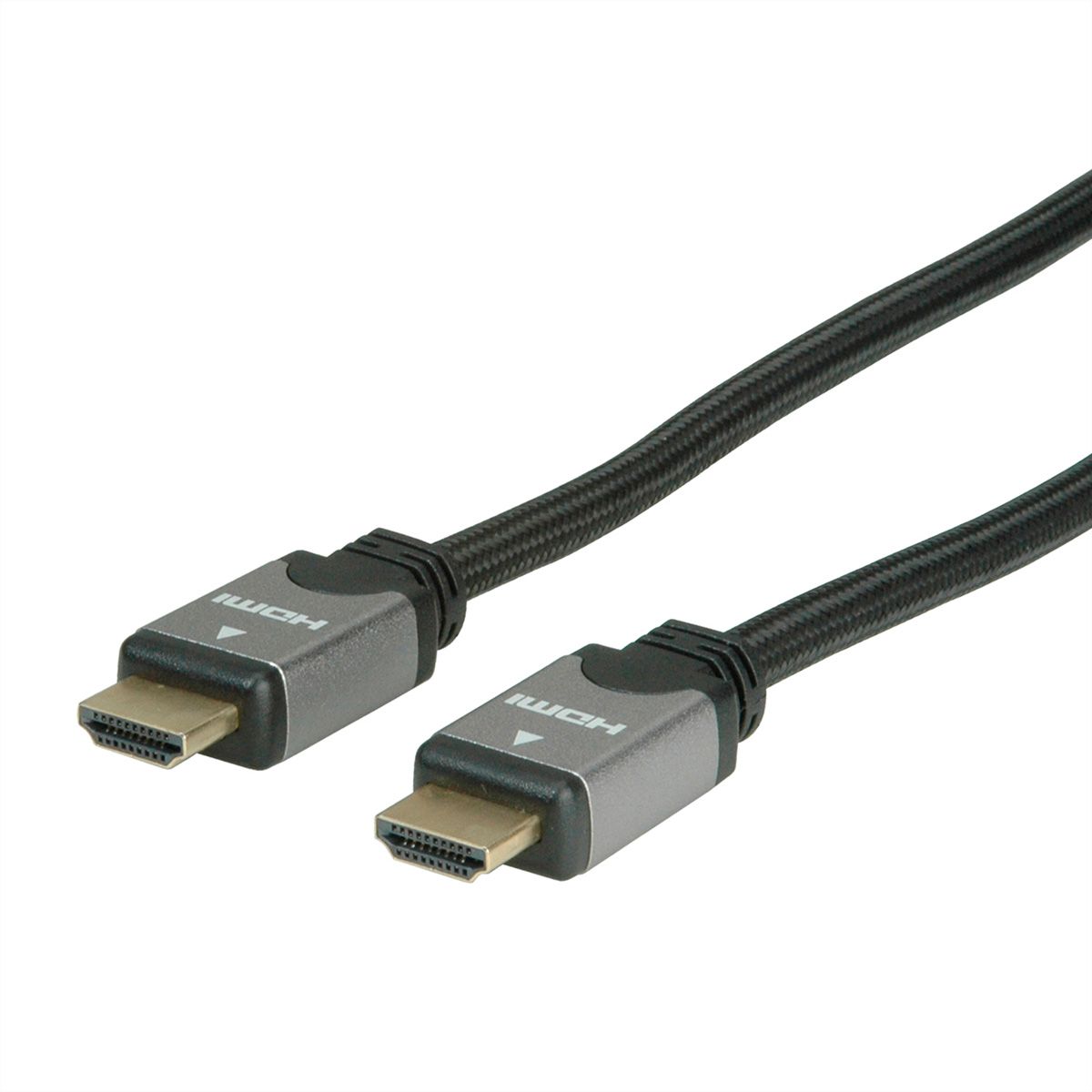 ROLINE HDMI High Speed Cable + Ethernet, M/M, black / silver, 5 m