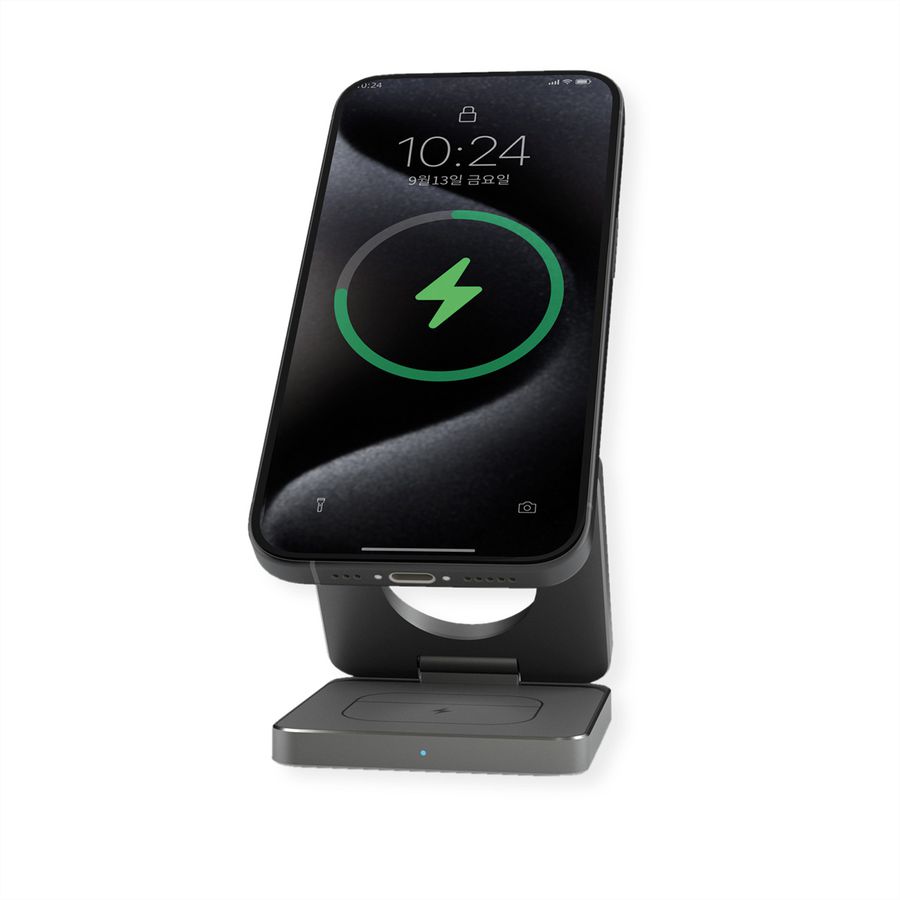 ROLINE 3-in-1 Wireless Foldable Charging Stand, for Samsung Devices