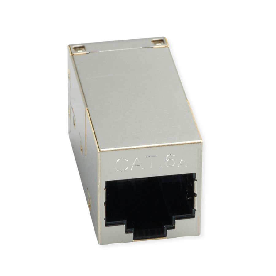 ROLINE RJ-45 Mini Inline Coupler, Cat.6A (Class EA), shielded, silver