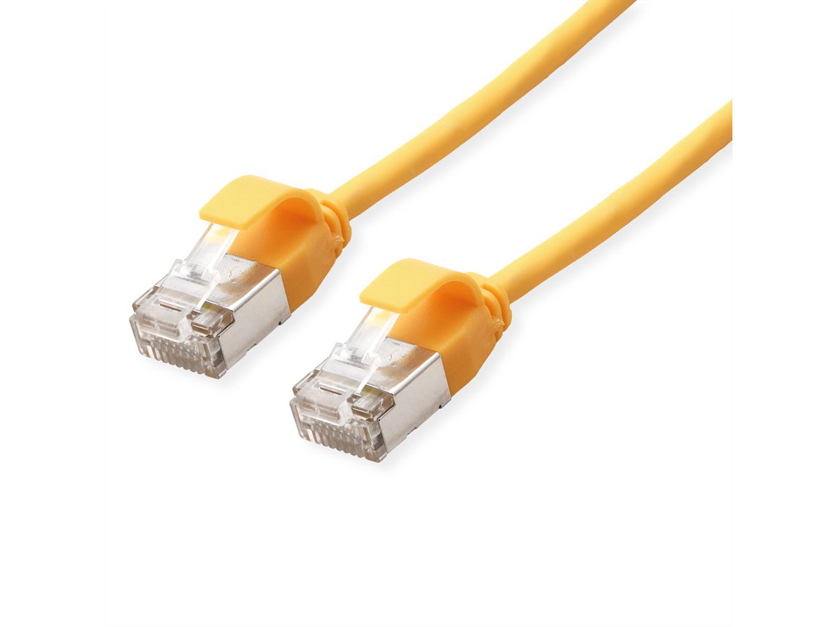 ROLINE U/FTP DataCenter Patch Cord Cat.6A (Class EA), LSOH, slim, yellow, 0.5 m